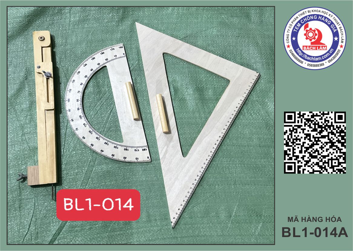 Bộ thiết bị vẽ bảng trong dạy học hình học (Gỗ)
