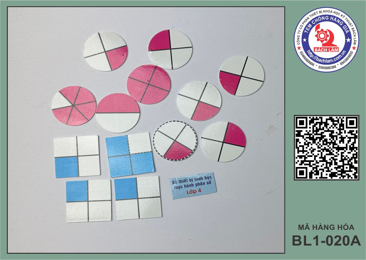 Bộ thiết bị hình học thực hành phân số (Dùng cho học sinh)