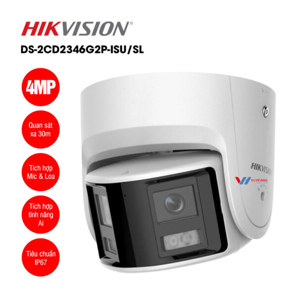 Camera IP bán cầu 4MP Hikvision DS-2CD2346G2P-ISU/SL