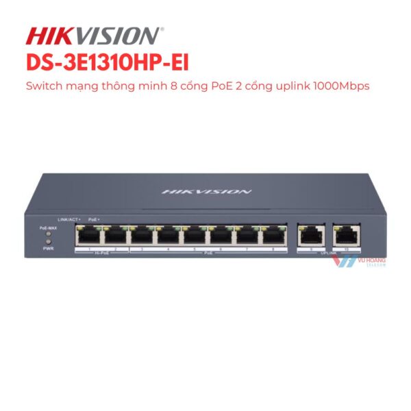 Switch 8 cổng PoE HIKVISION DS-3E1310HP-EI
