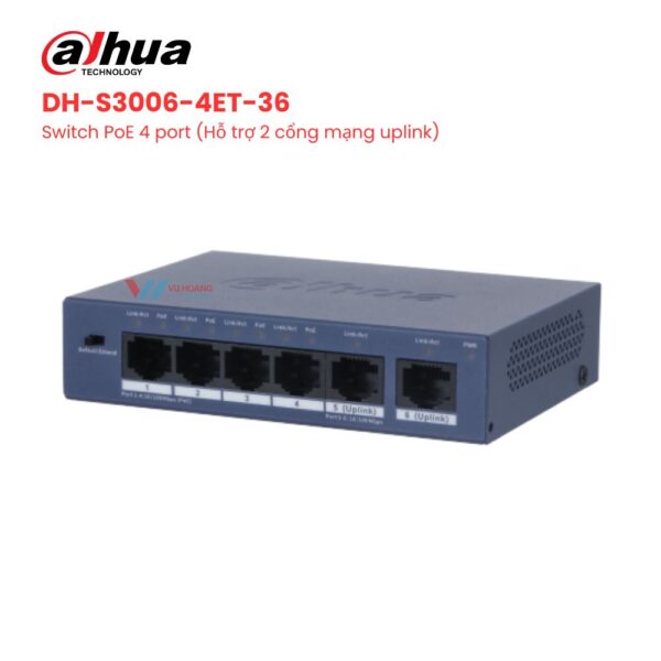 Switch PoE 4 cổng DAHUA DH-S3006-4ET-36
